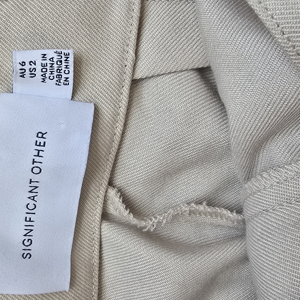 Cream Wide Leg Pants